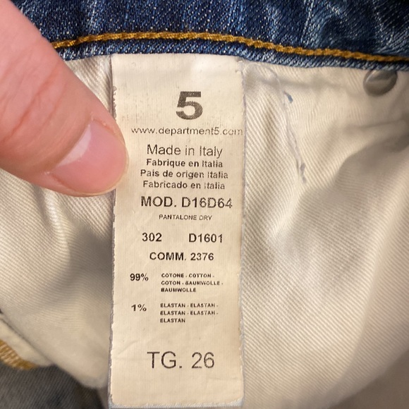 Department Five Women’s Cuffed Hem Frayed Straight Leg Medium Wash Size 26 - Picture 6 of 9